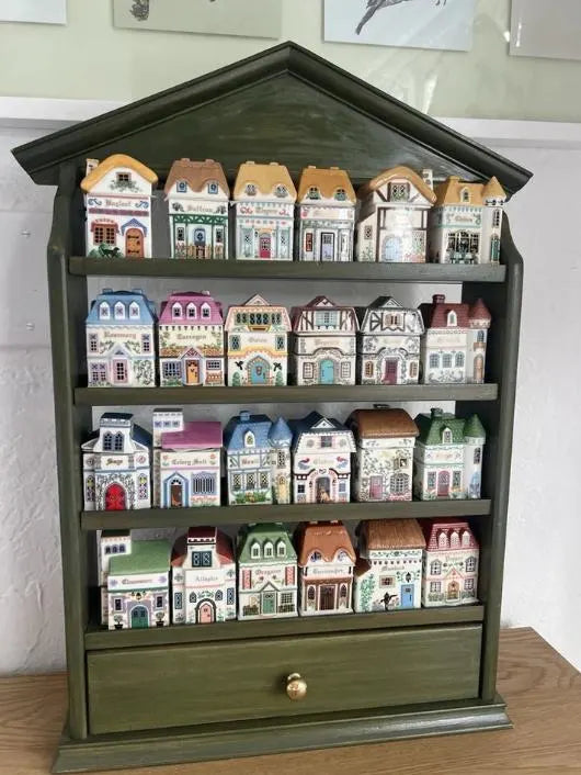 Lenox Spice Village Complete Set of 24 Spice Jars & Rack - Charming Collectible Houses 1989 Kitchen Decor