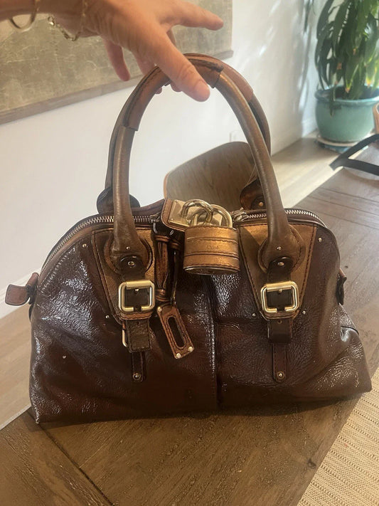 Chloe patent Leather paddington Shoulder Bag