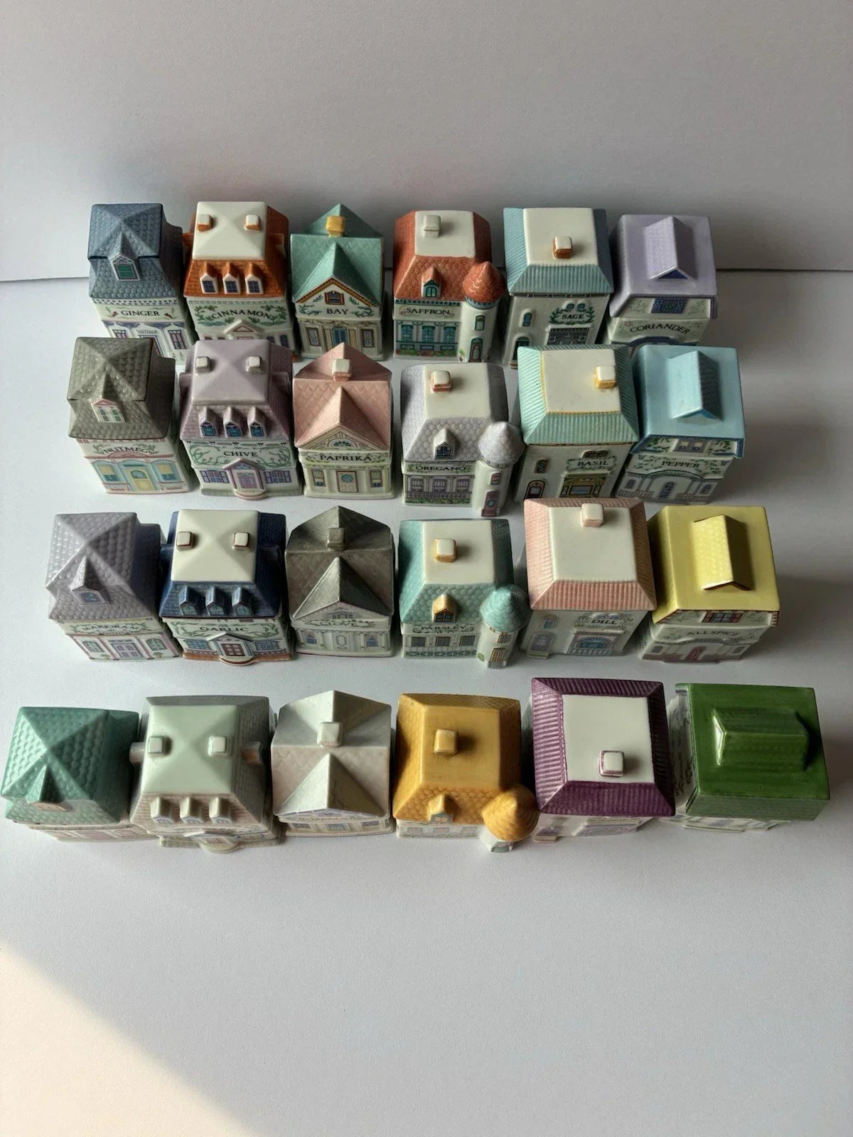 Vintage 1989 Lenox Spice Village – Complete Set of 24 Houses No Rack New